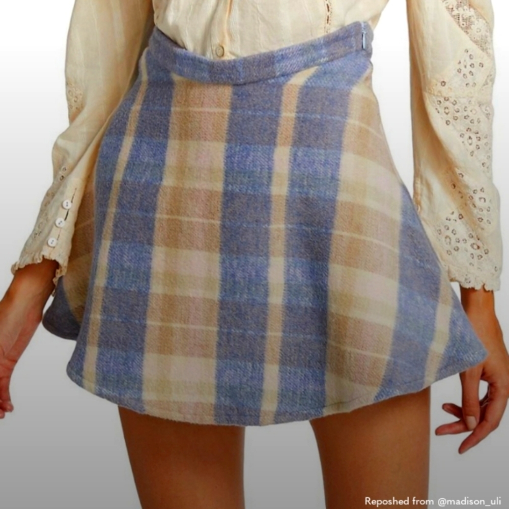 Love Shack Fancy Orson Plaid Wool Mini Skirt Size 2 NWT